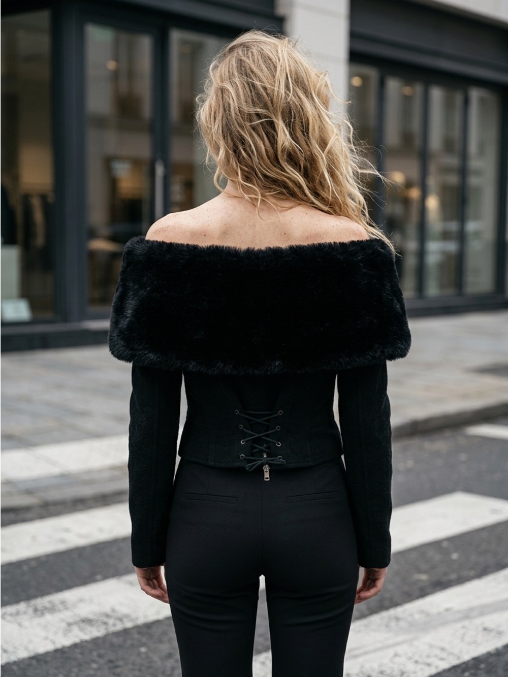 Paris company, Tamway black flax fur sweater. It is USA size 8, runs small - Picture 4 of 8